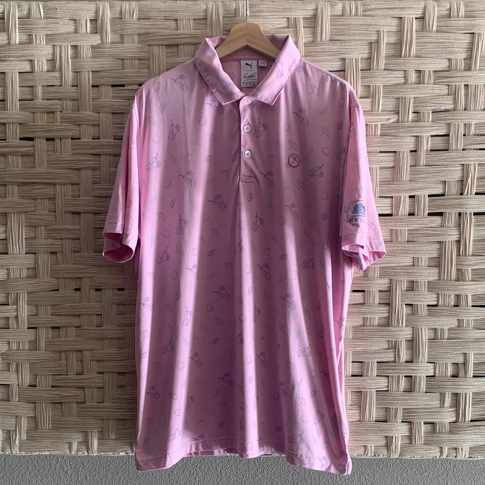 PUMA x Arnold Palmer Men’s Golf Polo Shirt Size Large Iced Tea Print